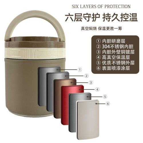 梵施家品304不鏽鋼雙層保溫飯盒可攜式上班族學生大容量保溫桶