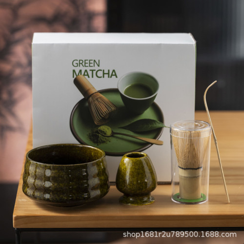 抹茶刷百本立茶筅立帶嘴茶碗窰變抹茶打茶器工具套裝日式禮盒