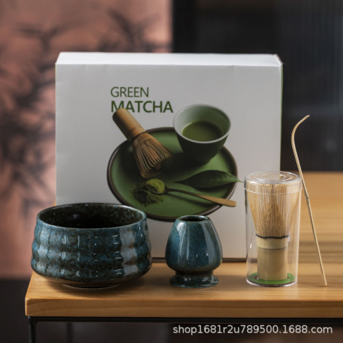 抹茶刷百本立茶筅立帶嘴茶碗窰變抹茶打茶器工具套裝日式禮盒
