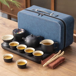 戶外可攜式旅行功夫茶具套裝陶瓷快客杯泡茶壺活動禮品