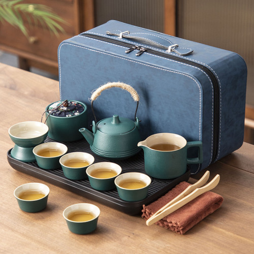 戶外可攜式旅行功夫茶具套裝陶瓷快客杯泡茶壺活動禮品
