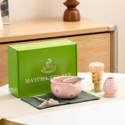 日式抹茶茶具套裝7件套彩盒陶瓷百本立茶筅日本抹茶碗