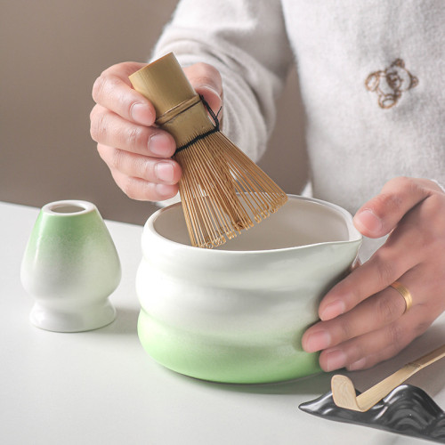 日式抹茶茶具套裝百本立抹茶碗帶嘴ins風茶筅立點茶工具