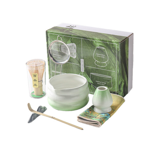 日式抹茶茶具套裝百本立抹茶碗帶嘴ins風茶筅立點茶工具