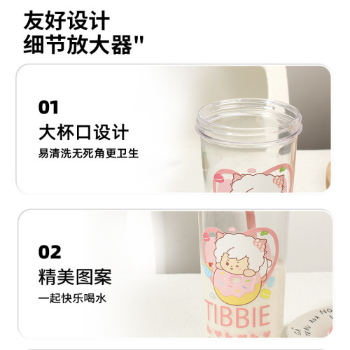 喜羊羊塑膠杯子吸管杯耐高溫大容量水壺健身水瓶運動tritan水杯