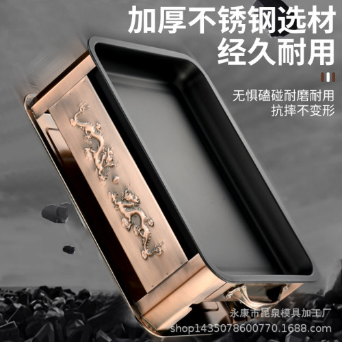 不鏽鋼商用木碳烤魚盤長方形家用碳烤全套雙龍抽拉烤魚爐