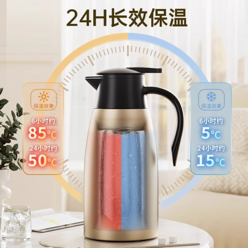 熱水壺304不鏽鋼內膽保溫壺學生宿舍辦公室家用2升大容量熱水瓶