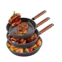 家用麥飯石煎炒一體鍋家用無油煙鍋平底鍋電磁爐燃不沾鍋煎鍋套裝