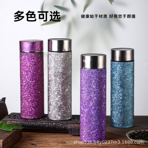 新款純鈦全鈦保溫杯男女可攜式茶水分離杯禮盒車用商務禮品養生鈦杯