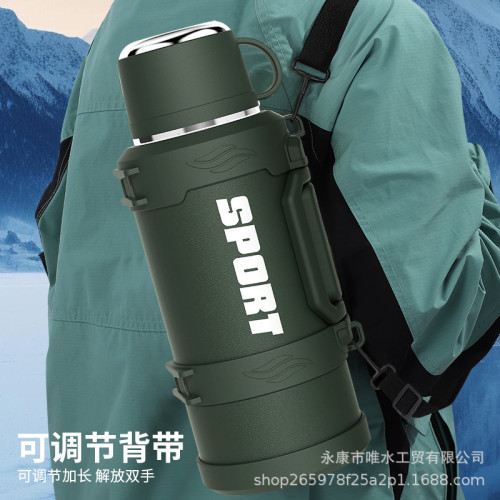 唯水316不鏽鋼保溫杯車用高顔值大容量運動水壺戶外手提可攜式水杯