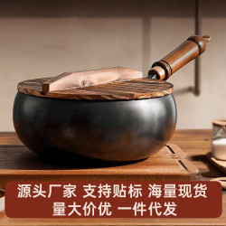 【開鍋髮貨】小鐵鍋家用加深炒鍋無塗層平底手工不沾鍋古法大肚鍋