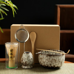 日式抹茶茶具套裝窰變色釉抹茶碗帶嘴茶筅立禮品盒