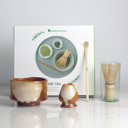 獨立站抹茶茶具套裝7件套粉禮盒四件套茶筅百本立抹茶碗帶嘴