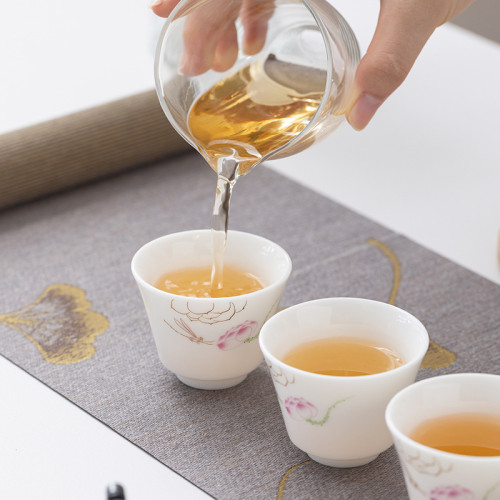 陶瓷旅行茶具套裝可攜式戶外泡一蓋碗六杯帶茶盤整套功夫茶具禮品
