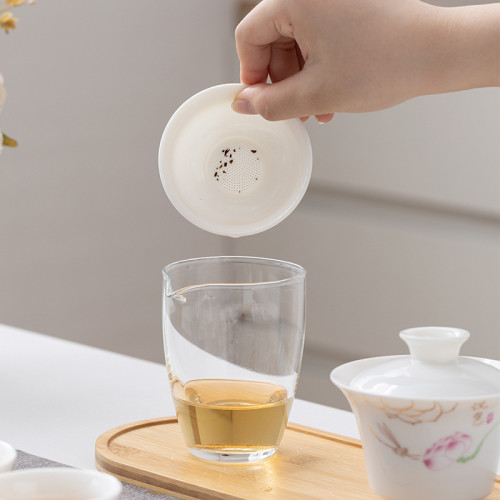 陶瓷旅行茶具套裝可攜式戶外泡一蓋碗六杯帶茶盤整套功夫茶具禮品