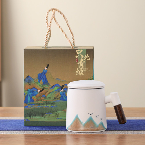 粗陶辦公杯茶水分離馬克杯周年慶年會開業活動伴手禮