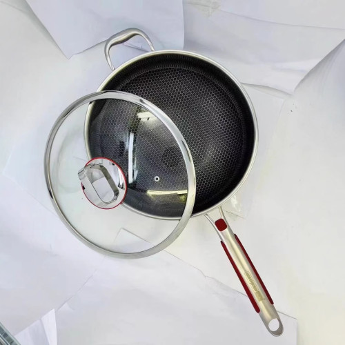 316不鏽鋼不沾炒鍋家用電磁爐瓦斯爐炒菜鍋浙江永康無塗層炒鍋A