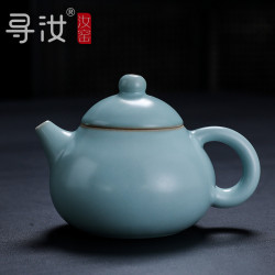 尋汝陳全貴大師汝窰茶壺泡茶單壺陶瓷汝瓷開片天青色功夫茶具高檔