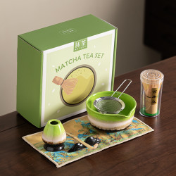 抹茶碗套裝七件套點茶工具陶瓷抹茶碗百本立茶筅打抹帶嘴抹茶碗