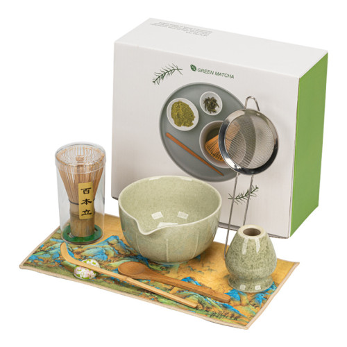 百本立帶嘴陶瓷點茶工具套裝日式抹茶套裝高顔值抹茶碗9件套