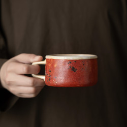 老巖泥復古文藝咖啡杯喝水杯網紅咖啡館陶瓷杯下午茶杯定