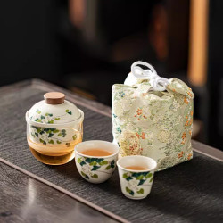 草木灰國風旅行茶具套裝戶外泡茶可攜式收納快客杯高顔值創意茶具