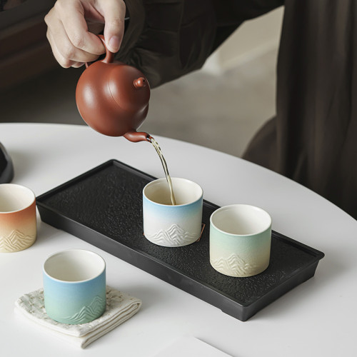 千里江山主人杯漸變四色杯個人品茗杯伴手禮品活動紀念
