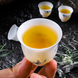 新中式三才蓋碗冰種玉瓷套裝功夫茶具家用陶瓷手工繪畫羊脂玉白瓷