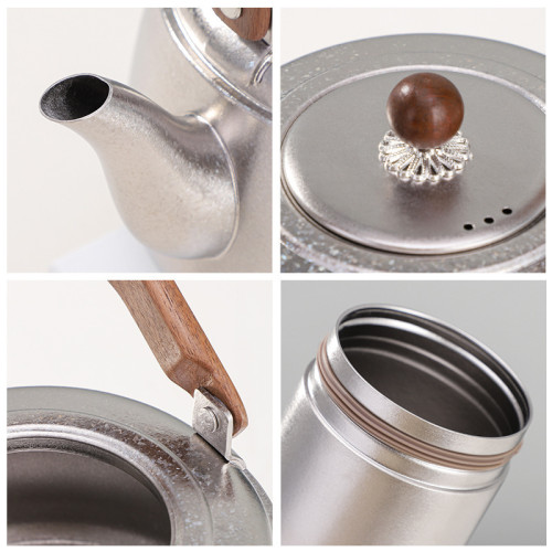 家用煮茶泡茶純鈦燒水壺簡約大氣冰花煮茶器戶外大容量茶具套裝