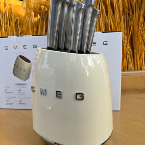 意大利SMEG斯麥格全套刀具套裝七件套廚房家用歐式不鏽鋼刀架