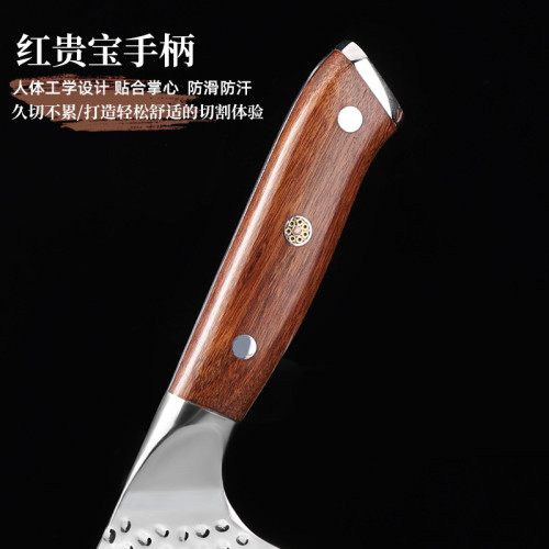 大馬士革鋼菜刀手工鍛打菜刀2件套家用不鏽鋼切片刀廚房刀具套裝
