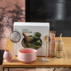 日式點茶器具套裝茶筅百本立帶嘴茶碗全套茶具抹茶工具禮盒