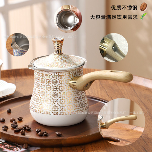 不鏽鋼土耳其咖啡壺奶杯1pcs咖啡壺煮茶巧克力黃油牛奶杯