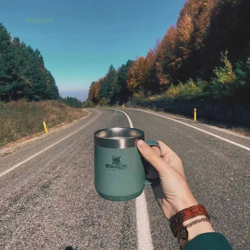 美國S.tanley史丹帶把手隨行304不鏽鋼保冷保溫水杯子辦公泡茶杯