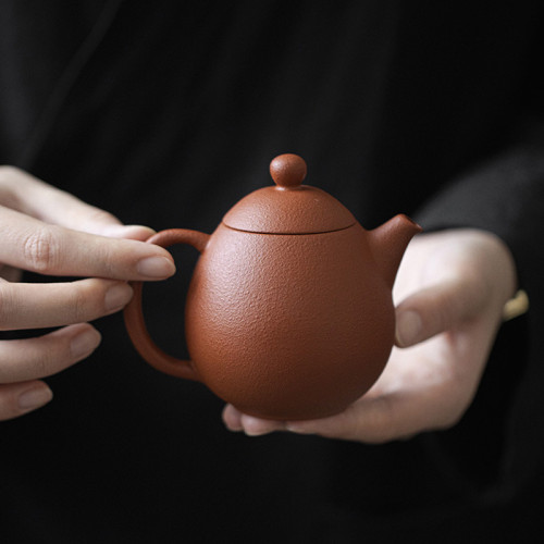 原礦紫砂硃泥茶壺功夫茶具家用思亭壺球孔過濾手執壺單壺茶壺