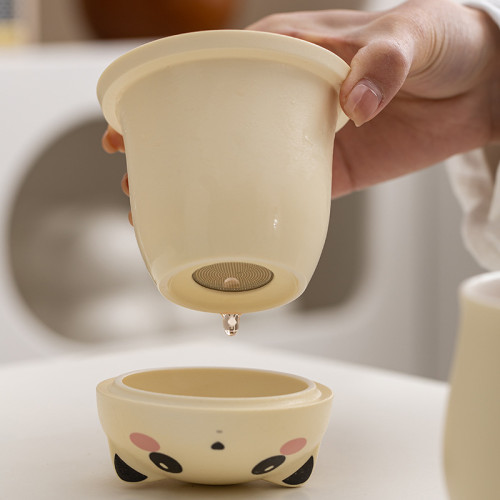 馬克杯帶蓋茶水分離泡茶杯 高顔值陶瓷家用杯子商務禮品