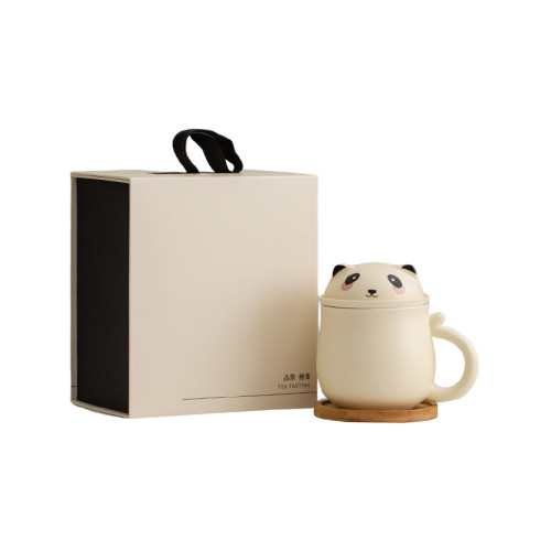 馬克杯帶蓋茶水分離泡茶杯 高顔值陶瓷家用杯子商務禮品