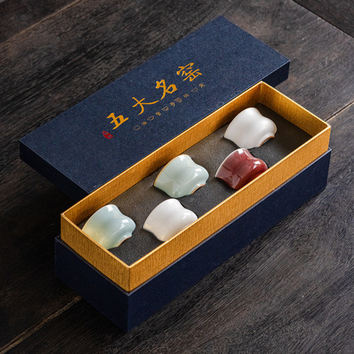 五大名窰茶杯主人杯個人專用功夫茶具陶瓷茶盞伴手禮盒裝定