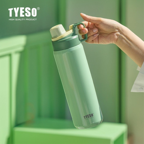 TYESO泰碩保溫杯可攜式提手大容量水杯戶外健身304保冷運動冰霸水壺