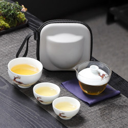 影青可攜式快客杯戶外旅行功夫茶具套裝整套陶瓷商務小禮品伴手禮