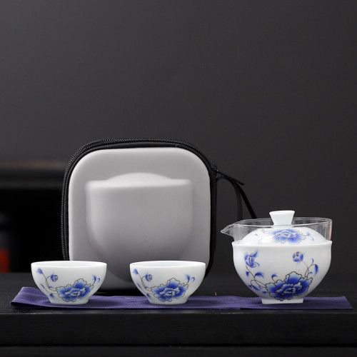 影青可攜式快客杯戶外旅行功夫茶具套裝整套陶瓷商務小禮品伴手禮
