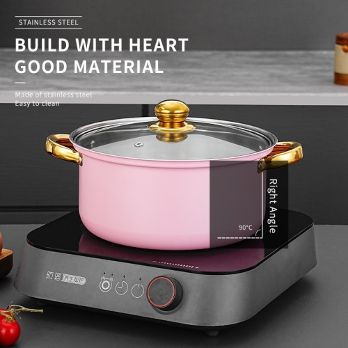 cookware set pots12件套彩色不鏽鋼套鍋不沾鍋鍍金鍋具套組
