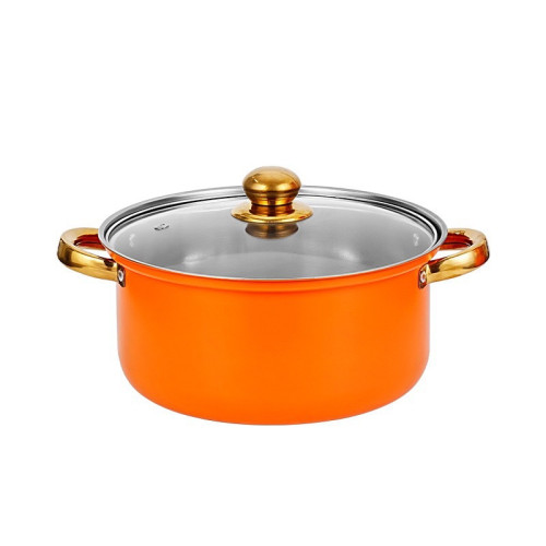 cookware set pots12件套彩色不鏽鋼套鍋不沾鍋鍍金鍋具套組