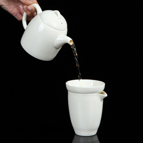 白瓷茶壺套裝羊脂玉西施壺整套茶具家用泡茶蓋碗茶杯可定