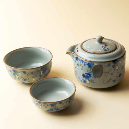 樂佳汝窰旅行茶具套裝簡約戶外可攜式陶瓷快客杯一壺三杯伴手禮禮品