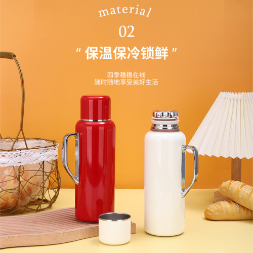 316不鏽鋼傳家壺智能機械顯溫水壺 大容量手柄保溫水杯家用燜茶壺