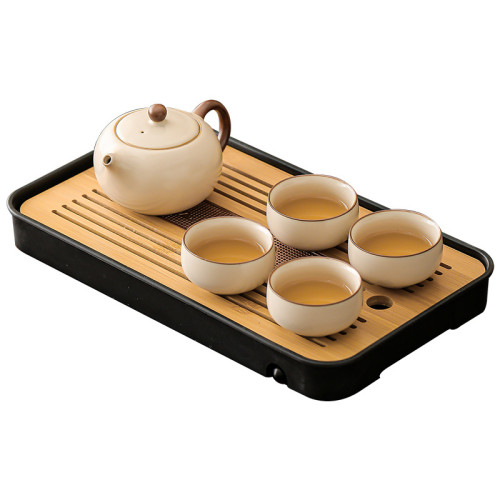 2025新款汝窰功夫茶具套裝陶瓷茶壺蓋碗茶杯茶盤輕奢高檔家用喝茶