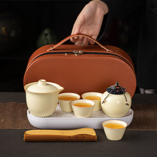 戶外可攜式快客杯陶瓷旅行茶具出差露營功夫茶具泡茶套裝禮品