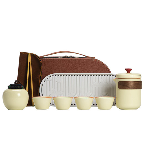 戶外可攜式快客杯陶瓷旅行茶具出差露營功夫茶具泡茶套裝禮品