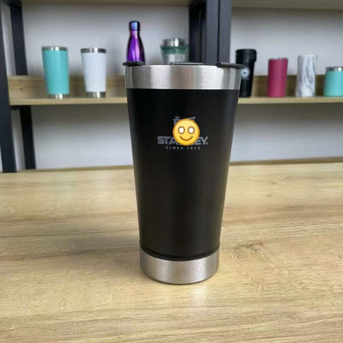 新款480ml雙層咖啡杯運動冰霸開瓶器蓋304不鏽鋼啤酒杯